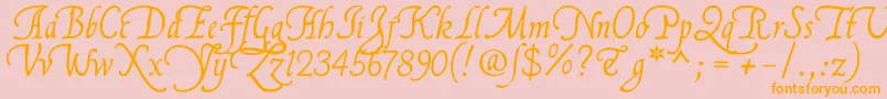 Flllna2u-Schriftart – Orangefarbene Schriften auf rosa Hintergrund