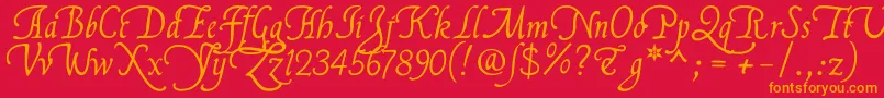 Flllna2u Font – Orange Fonts on Red Background
