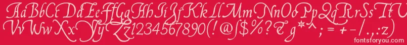Flllna2u-Schriftart – Rosa Schriften auf rotem Hintergrund