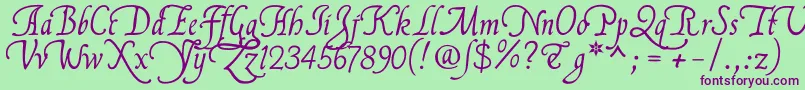 Flllna2u Font – Purple Fonts on Green Background