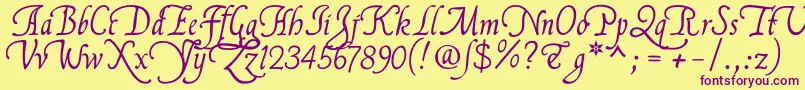 Flllna2u Font – Purple Fonts on Yellow Background
