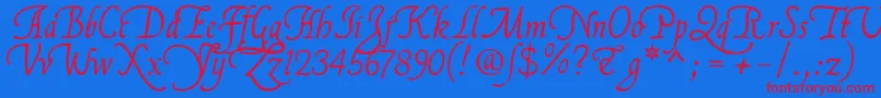 Flllna2u Font – Red Fonts on Blue Background