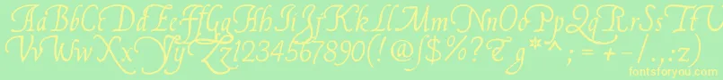 Flllna2u Font – Yellow Fonts on Green Background