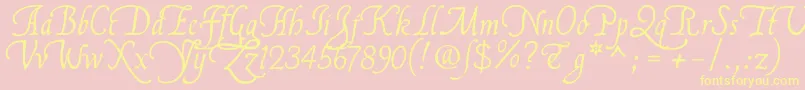 Flllna2u-Schriftart – Gelbe Schriften auf rosa Hintergrund