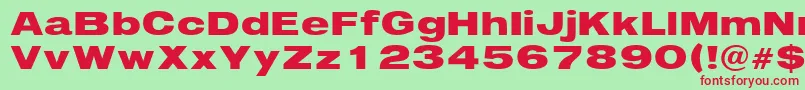 Immediate Font – Red Fonts on Green Background