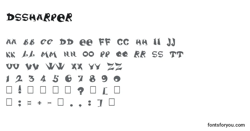 Czcionka DsSharper – alfabet, cyfry, specjalne znaki
