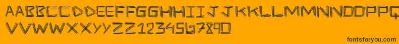 StickFour-Schriftart – Schwarze Schriften auf orangefarbenem Hintergrund