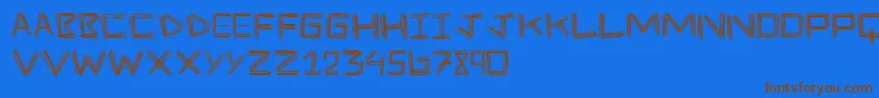 StickFour Font – Brown Fonts on Blue Background