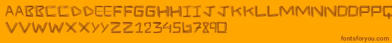 StickFour Font – Brown Fonts on Orange Background