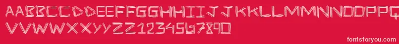 StickFour Font – Pink Fonts on Red Background