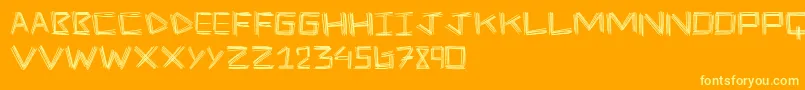 StickFour Font – Yellow Fonts on Orange Background