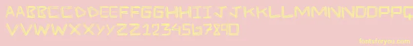 StickFour Font – Yellow Fonts on Pink Background