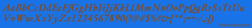 Yearlindmediu2 Font – Brown Fonts on Blue Background