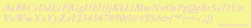 Yearlindmediu2 Font – Pink Fonts on Yellow Background