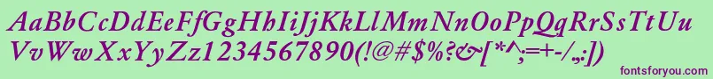 Yearlindmediu2 Font – Purple Fonts on Green Background