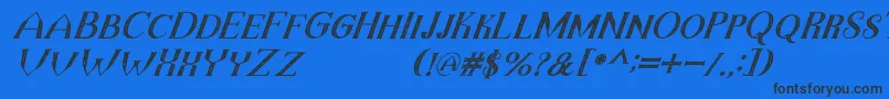 TheDarkTitanVintageItalic Font – Black Fonts on Blue Background