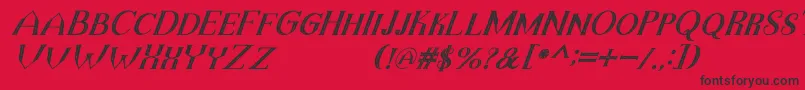 TheDarkTitanVintageItalic Font – Black Fonts on Red Background
