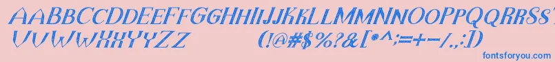 TheDarkTitanVintageItalic Font – Blue Fonts on Pink Background