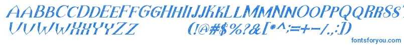 TheDarkTitanVintageItalic Font – Blue Fonts on White Background