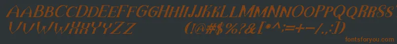 TheDarkTitanVintageItalic Font – Brown Fonts on Black Background