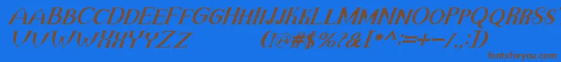 TheDarkTitanVintageItalic Font – Brown Fonts on Blue Background