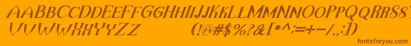TheDarkTitanVintageItalic Font – Brown Fonts on Orange Background