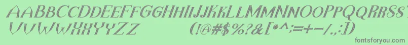 TheDarkTitanVintageItalic Font – Gray Fonts on Green Background