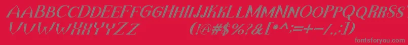 TheDarkTitanVintageItalic Font – Gray Fonts on Red Background
