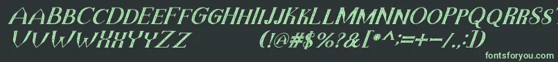 TheDarkTitanVintageItalic Font – Green Fonts on Black Background