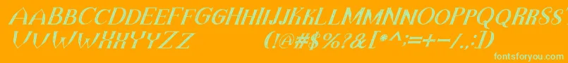 TheDarkTitanVintageItalic Font – Green Fonts on Orange Background