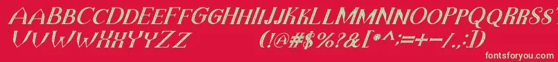 TheDarkTitanVintageItalic Font – Green Fonts on Red Background
