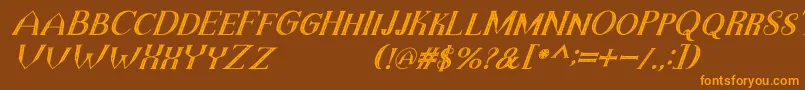 TheDarkTitanVintageItalic Font – Orange Fonts on Brown Background