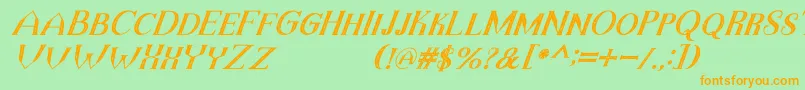 TheDarkTitanVintageItalic Font – Orange Fonts on Green Background