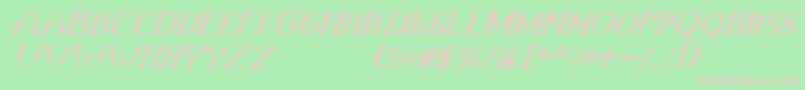 TheDarkTitanVintageItalic Font – Pink Fonts on Green Background