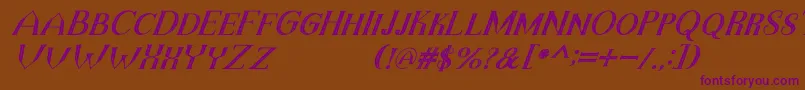 TheDarkTitanVintageItalic Font – Purple Fonts on Brown Background