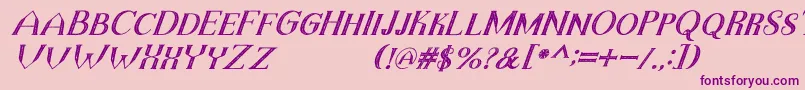 TheDarkTitanVintageItalic Font – Purple Fonts on Pink Background