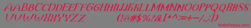 TheDarkTitanVintageItalic Font – Red Fonts on Gray Background