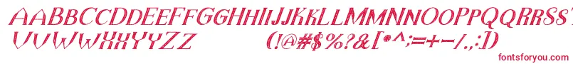 TheDarkTitanVintageItalic Font – Red Fonts on White Background
