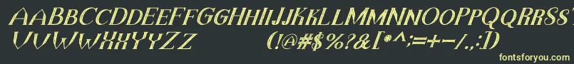 TheDarkTitanVintageItalic Font – Yellow Fonts on Black Background