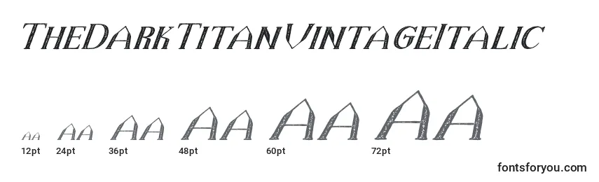 Размеры шрифта TheDarkTitanVintageItalic
