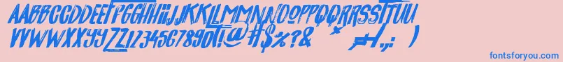 JackpotItalic Font – Blue Fonts on Pink Background