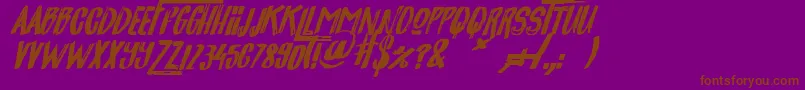 JackpotItalic Font – Brown Fonts on Purple Background