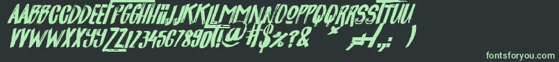 JackpotItalic Font – Green Fonts on Black Background