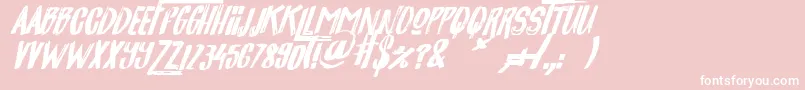 JackpotItalic Font – White Fonts on Pink Background