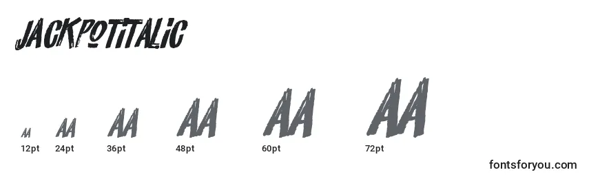JackpotItalic Font Sizes