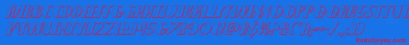 Nathanbrazil3Dital-Schriftart – Rote Schriften auf blauem Hintergrund