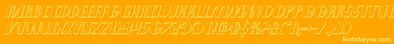 Nathanbrazil3Dital-Schriftart – Gelbe Schriften auf orangefarbenem Hintergrund