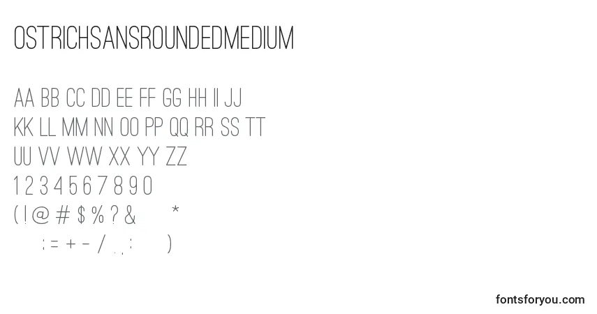 OstrichSansRoundedMediumフォント–アルファベット、数字、特殊文字