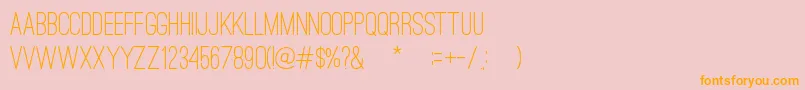 Fonte OstrichSansRoundedMedium – fontes laranjas em um fundo rosa