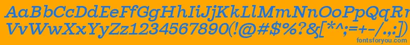 GhostlightLightitalic Font – Blue Fonts on Orange Background